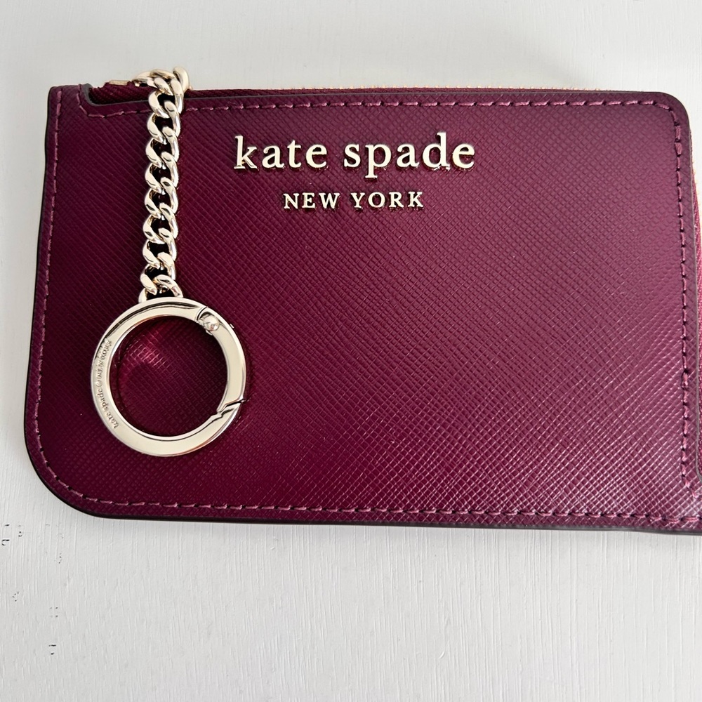 Kate Spade Card case Darcy Medium Long Zip Card Holder Plum Dark Purple